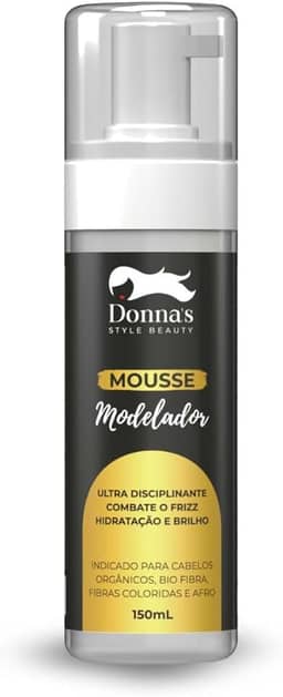 Espuma Mousse Modelador Donna's 150ml - Definição, Brilho e Controle do Frizz para Tranças, Cachos e Apliques - Preservação do Penteado, Sensação de Frescor e Toque Natural
