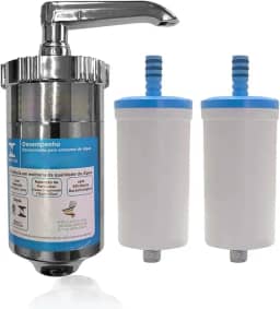 Copo Filtro Abs Torneira Cozinha Gourmet Pia + 2 Refil Carvão Ativado