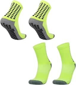 Kit 2 ou 3 Pares De Meia Esportiva Cano Longo Com Anti Derrapante Unissex Tamanho Ajustável 40 ao 46 Profissional Em Nylon e Poliéster DUPIN