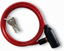 Trava de Segurança para Bicicleta 65cm com 2 Chaves – Cabo de Aço Revestido em PVC, Ideal para Capacete, Portão e Mochila