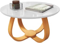 Mesa de Centro Base Cebola Tampo Laqueado ou Laminado 60cm - Argos (Branco)