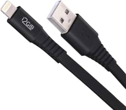 Cabo Iphone/Cabo Lightning I2GO Certificado MFi 1,2m 2,4A PVC Flexível Flat Preto - I2GO Basic