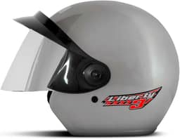 CAPACETE ABERTO PRO TORK LIBERTY 3 SOLID PRATA TAM. 58 VIS. ESPELHADA