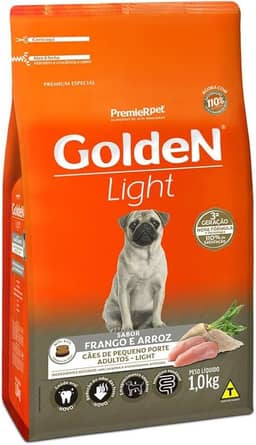 Ração Golden Fórmula Mini Bits Light para Cães Adultos de Pequeno Porte Sabor Frango e Arroz, 10,1kg Premier Pet Para Todas Pequeno Adulto,