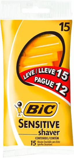 BIC Aparelho De Barbear Sensitive Shaver C/ Cabo Antideslizante 902391 Embalagem Leve 15 Pague 12