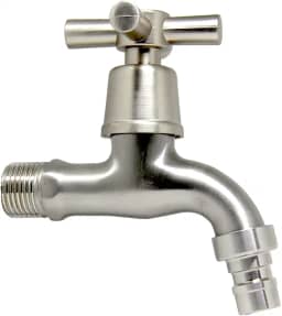 Torneira Lavanderia Tanque Jardim Aço Inox Escovado 1/4