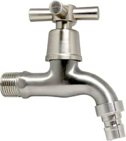 Torneira Lavanderia Tanque Jardim Aço Inox Escovado 1/4