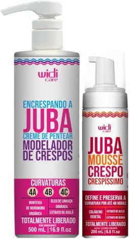 Kit Widi Care Juba - Creme de Pentear 500ml + Mousse Crespo 200ml - Cachos 4A 4B 4C