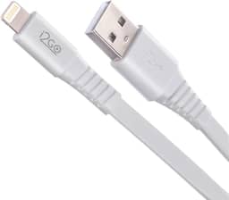 Cabo Iphone/Cabo Lightning I2GO Certificado MFi 1,2m 2,4A PVC Flexível Flat Branco - I2GO Basic