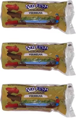 Kit 3 Massa Pronto Pesca Mafish Pescador Fedidinha 200g Vermelha