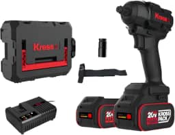 Chave de Impacto Kress KH275 20V Brushless 1/2" | 500 Nm, Auto Stop, 2 Baterias 4.0Ah, Carregador Rápido, Soquete M22, Maleta Plástica | Compacta, Potente e Profissional