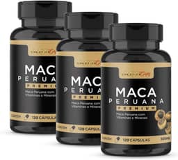 Maca Peruana Premium 120 Cápsulas - 3 Frascos