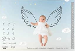 Lençol Painel Cenário Fotos Marcador MDF Mesversário Anjinho