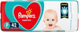 Fralda Descartável Infantil Pampers Supersec P Pacote 42 Unidades