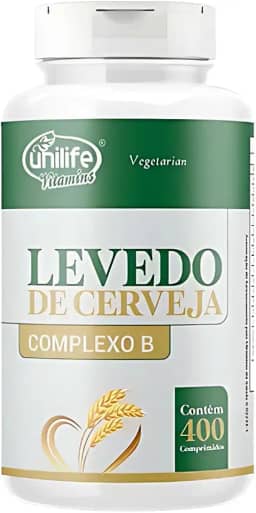 Levedo de Cerveja Unilife (Complexo B) 400 Comp