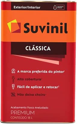 Tinta Suvinil para parede latex PVA classica 18L - Branco neve - 53362346