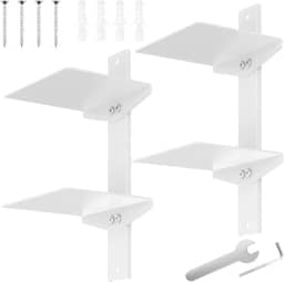 2 estantes flutuantes invisíveis de 2 camadas, prateleiras flutuantes para livros que economizam espaço, torre de livros verticais para escritório em casa (branco, 2)