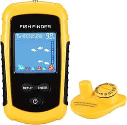 LUCKYLAKER Localizador de peixes portátil sem fio, visor sonar, localizador de profundidade portátil, transdutor de barco, localizador de peixes, tela colorida
