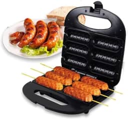 Máquina Elétrica De Salsicha Crepeira Antiaderente De Cachorro Quente e Crocante Doces e Salgado Suíços Voltagem 110v