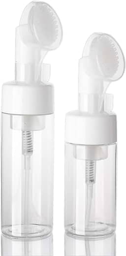 Kit 2 Frascos Espumadores 100ml 150ml Pump Escova Silicone Limpeza Facial Skin Care Higienização Cílios Extensão