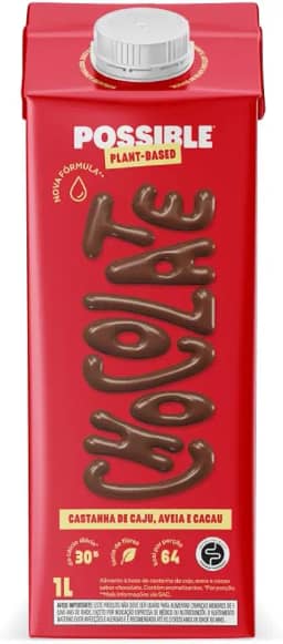 Bebida à Base de Castanha-De-Caju e Cacau Orgânica Chocolate Possible Caixa 1L