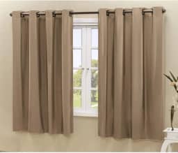 Cortina Blackout 100% Corta Luz Cinza com Película 2,20x1,30m para Sala Quarto Escritório