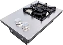 SeveSort Grill Cooktop a Gás Industrial de Embutir, Inox, Grelha 20x20 cm, Queimadores Duplos (Cooktop 1 Boca)