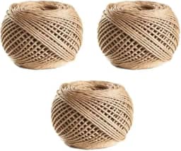 Cordão de Sisal Natural, Kit com 3 Unidades, 2mm, 90 Metros por Rolo, para Artesanato e Decoração
