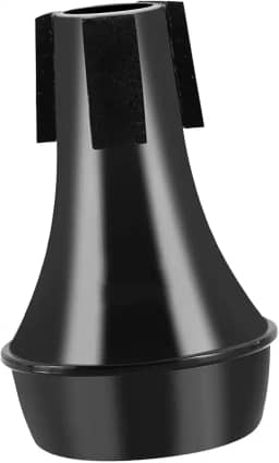 oshhni Acessórios de substituição leves para surdina de trompete Fácil de usar Prático Clássico para iniciantes Surdina de trompete reta inferior, Preto