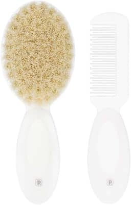 Pimpolho Kit Pente E Escova De Cerdas Naturais Para Bebê