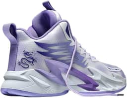 Bolognifi Tênis de basquete de cano alto masculino, calçados esportivos de treinamento, solas de borracha de malha, tênis de basquete antiderrapante, tênis de corrida ao ar livre(Purple,39 BR)