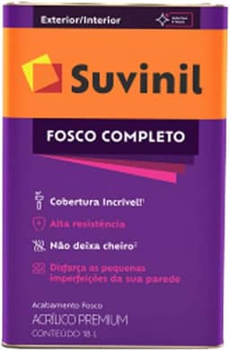 Tinta Suvinil para parede acrilico fosco completo 18L - Areia - 53399075
