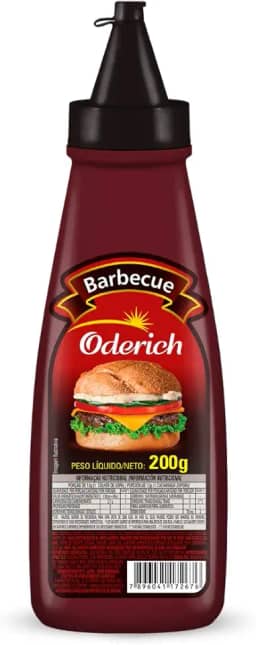 Molho Barbecue Bisnaga Oderich 200G, Molho De Tomate Defumado Com Especiarias, Marrom, Sabor Intenso E Levemente Adocicado, Textura Cremosa E Homogênea, Pronto Para Consumo E Ideal Para Churrascos E