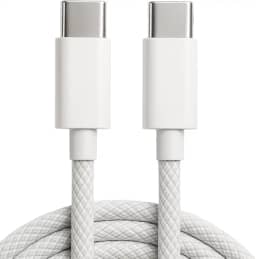 Cabo USB-C Tipo C 60W Trançado 1M Premium De Nylon Compatível com iPhone 15, 15 Pro/Max, iPhone 16, 16 Pro/Max, iPhone 17, 17Pro/Max, Samsung Galaxy, IOS/Android