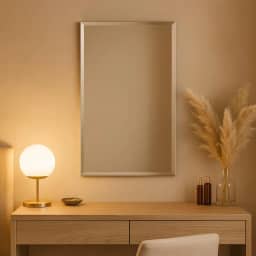 Espelho Adesivo Premium Acrílico Retangular 40x90cm, Antioxidante, Com Bisotê, Para Banheiro, Quarto, Seguro E Fácil De Instalar, Marca VARENZIA