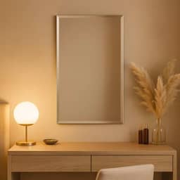 Espelho Adesivo Premium Acrílico Retangular 40x90cm, Antioxidante, Com Bisotê, Para Banheiro, Quarto, Seguro E Fácil De Instalar, Marca VARENZIA