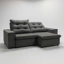 Sofá Conforto Plus Reclinável e Retrátil Aurora Veludo LIMOV (Cinza Chumbo, 1,50m)