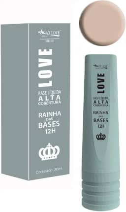 Base Líquida Max Love - Alta Cobertura, Acabamento Matte, Longa Duração 12 Horas - Rainha Das Bases - Cor 601