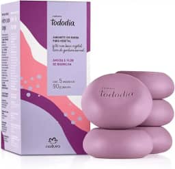 Natura Sabonete em Barra Puro Vegetal Ameixa e Flor de Baunilha Tododia - 5un de 90g