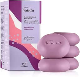 Natura Sabonete em Barra Puro Vegetal Ameixa e Flor de Baunilha Tododia - 5un de 90g