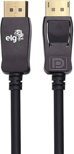 Cabo DisplayPort Premium Para Alta Performance, Suporta 8K, UHDTV, Versão 1.4V, 240Hz, Ultra High Speed 32,4Gbps, 2 Metros, Preto, DP1420, ELG