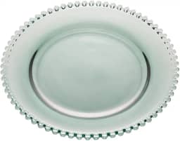 WOLFF - Sousplat de Cristal 32cm Verde - Linha Pearl