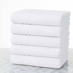 Kit 5 Toalhas De Banho Brancas Hotel Felpuda Gramatura 400