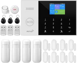 Kit De Alarme De Segurança Residencial Inteligente Gsm, Sistema De Alarme Residencial Sem Fio Wifi Com Sirene, Sensor De Movimento Pir, Controles Remotos, Sensor De Janela/Porta, Suporte Par