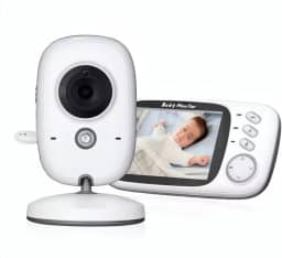 Câmera Babá Eletrônica com Visão Noturna Infravermelha Tela 3.2' Áudio Bidirecional Detecção de Movimento e Som VOX Monitoramento de Temperatura e Musica para Bebês Premium