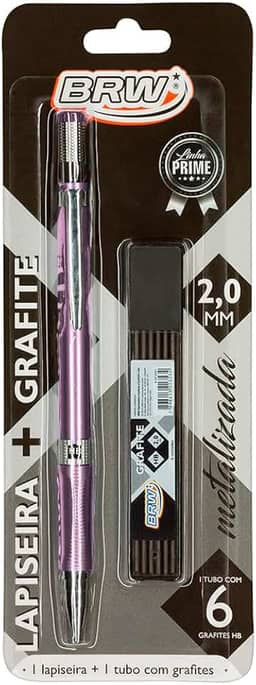 Lapiseira Metalizada Rosa + Grafite 2.0mm, BRW