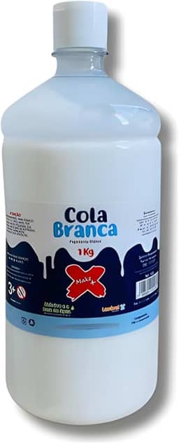 Cola Branca 1kg para Artesanato e Escola, Base Água PVA