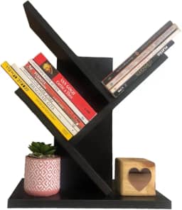 Estante de Livros Decorativa em ângulo, Preta