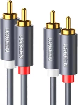 Cabo Áudio Ugreen 2RCA para 2RCA Macho 2M Preto Conexão Alta Fidelidade Som Estéreo Perfeito Para Home Theater Sistemas Som Automotivo Performance Profissional