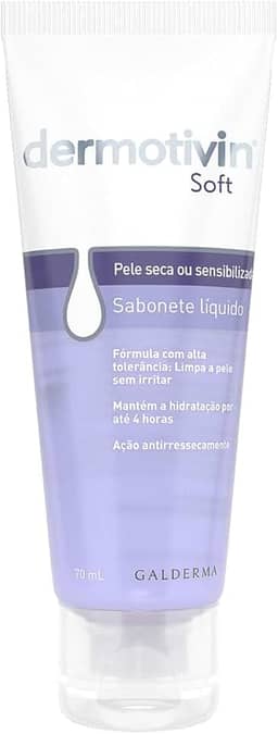 Dermotivin Sabonete Líquido Facial Pele Seca Ou Sensibilizada Soft 70ml